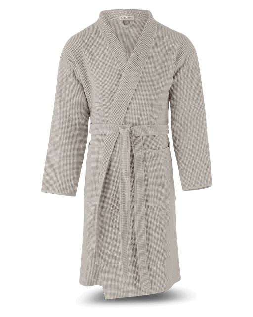 Bademantel Waffelpiqué in Taupe 