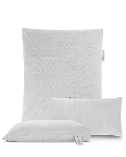 Badesofa Rückenkissen Größe Large, Sitzkissen und Fusskissen in Cloud (Hellgrau) 